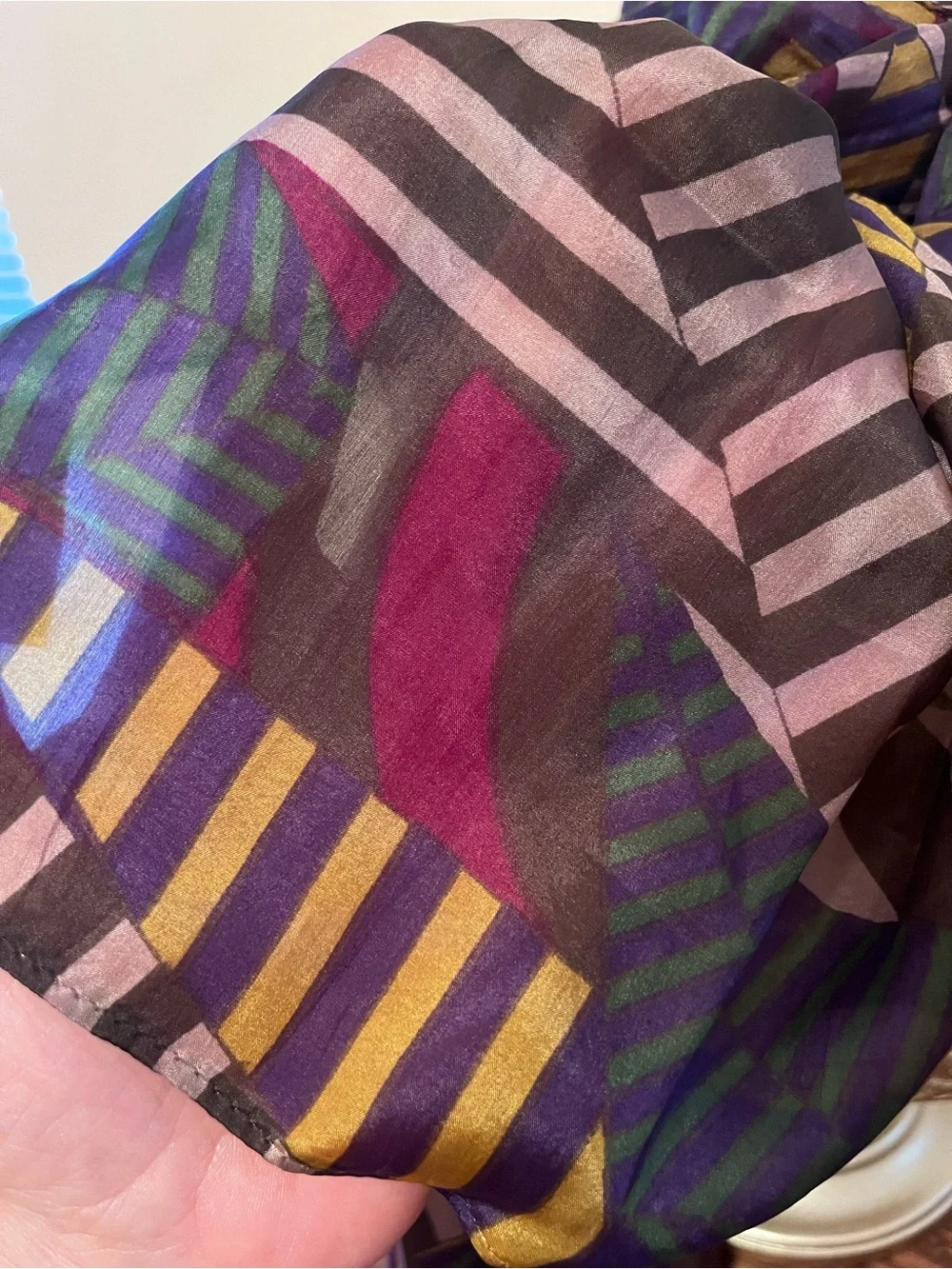 Vintage Find! 80’s-90’s Geometric Print Silk Scarf